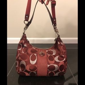 Maroon Coach Satchel Purse Crossbody / Shoulder